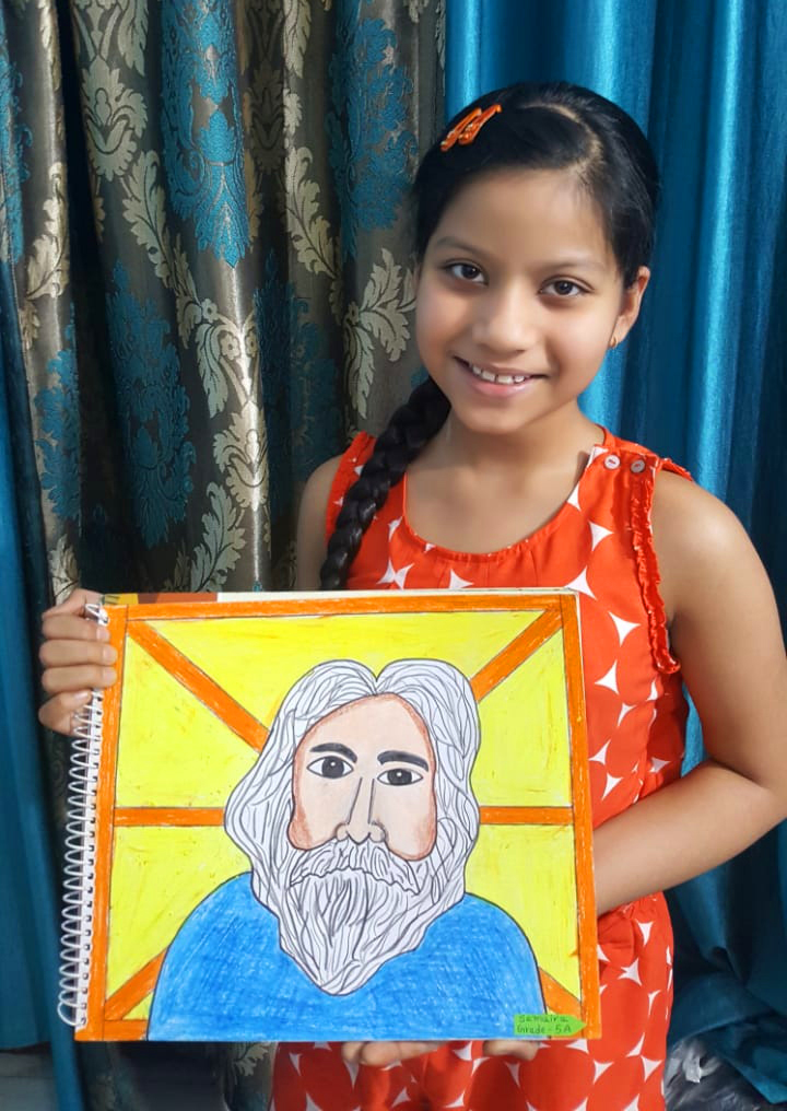 Rabindranath Tagore Drawing by Roopesh Singh - Fine Art America